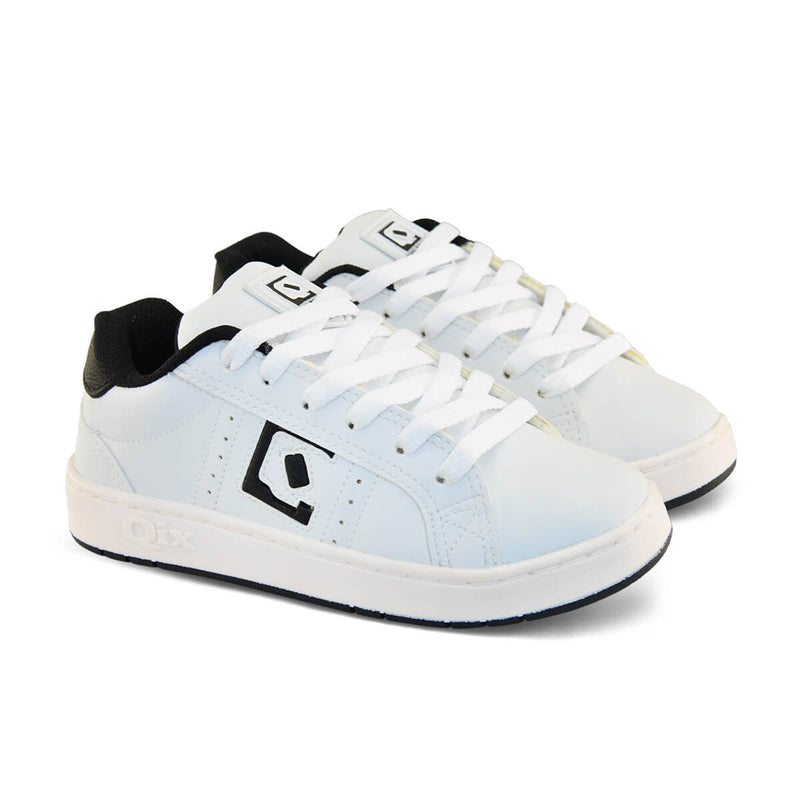 Tênis Infantil QIX Combat Retrô Branco e Preto