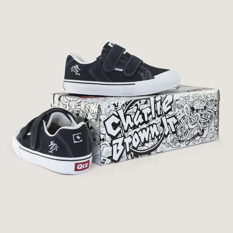 Tênis QIX Infantil Chorão Park Velcro Marinho e Branco