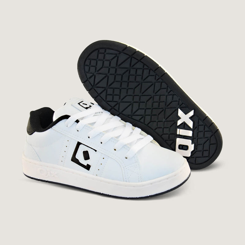 Tênis Infantil QIX Combat Retrô Branco e Preto