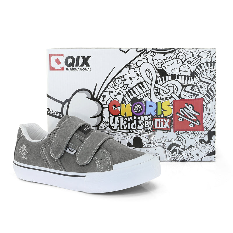 Tênis QIX Infantil Chorão Park Velcro Grafite e Branco