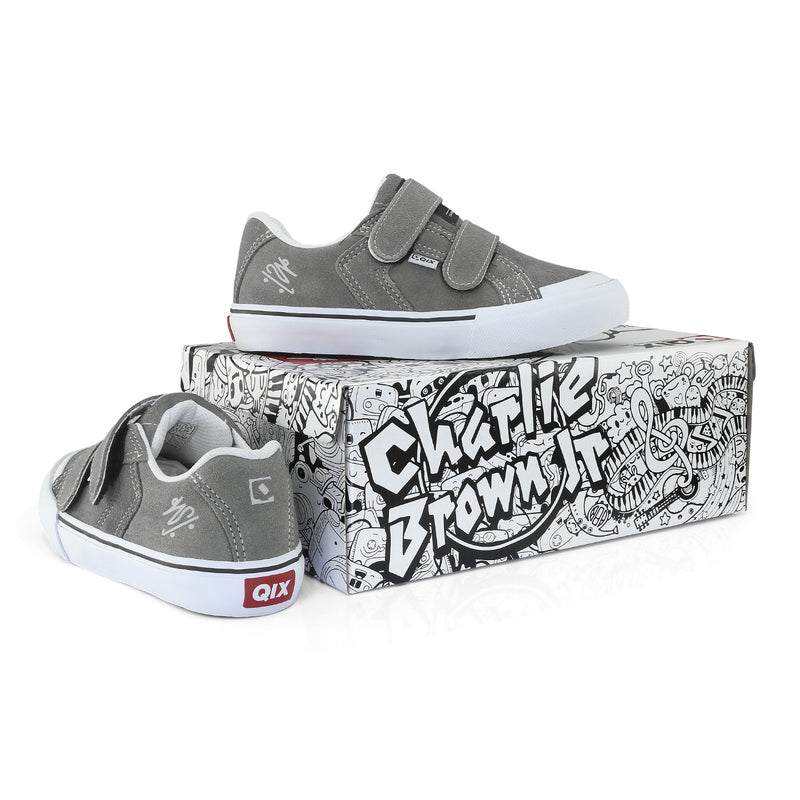 Tênis QIX Infantil Chorão Park Velcro Grafite e Branco