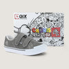 Tênis QIX Infantil Chorão Park Velcro Grafite e Branco