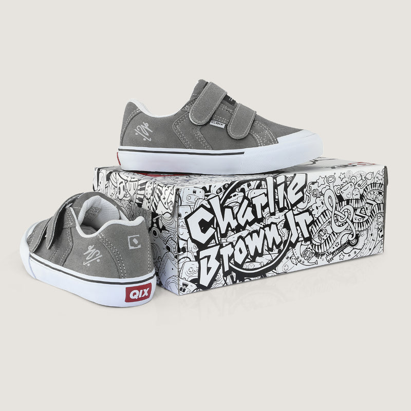 Tênis QIX Infantil Chorão Park Velcro Grafite e Branco