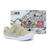 Tênis QIX Infantil Chorão Park Velcro Bege e Branco
