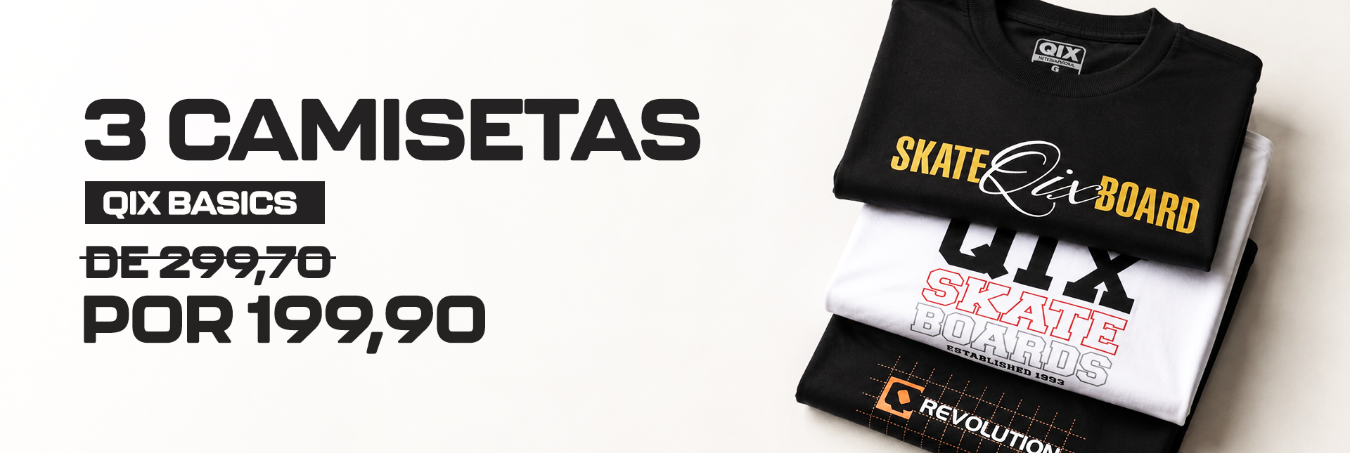3 CAMISETAS QIX BASIC POR 199,90