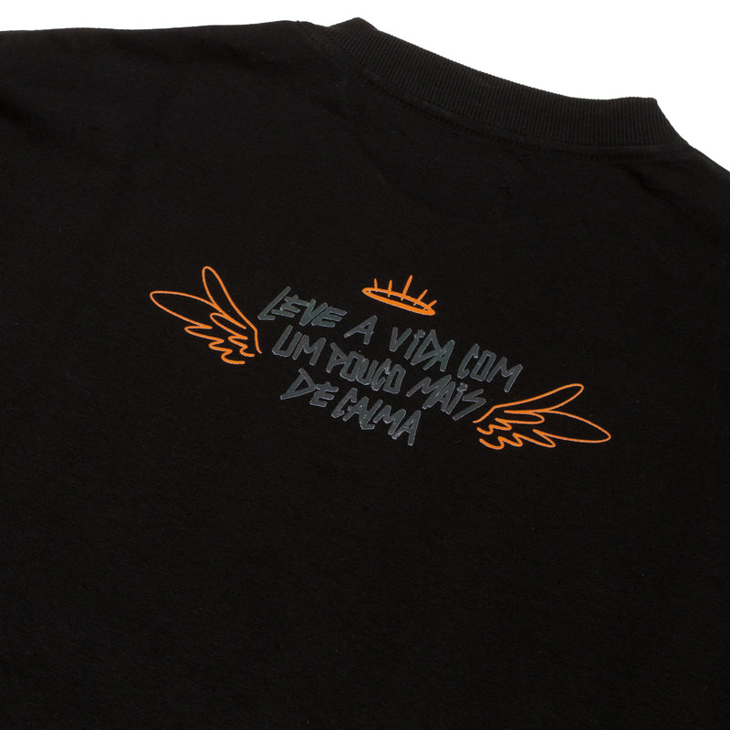 Camiseta Oversized Preta "Só pra Vadiar"