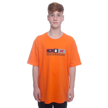 CAMISETA QIX SKATEBOARDS MONOGRAMA ORIGINAL LARANJA