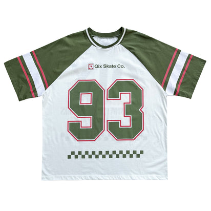 CAMISETA QIX RAGLAN SKATEBOARDS OFF WHITE E VERDE