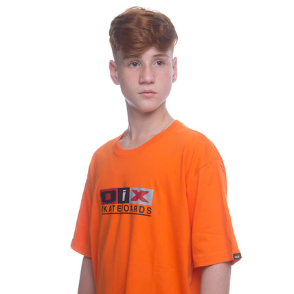 CAMISETA QIX SKATEBOARDS MONOGRAMA ORIGINAL LARANJA