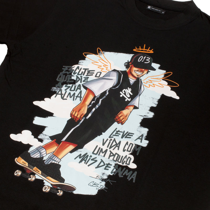 Camiseta Oversized Preta "Só pra Vadiar"