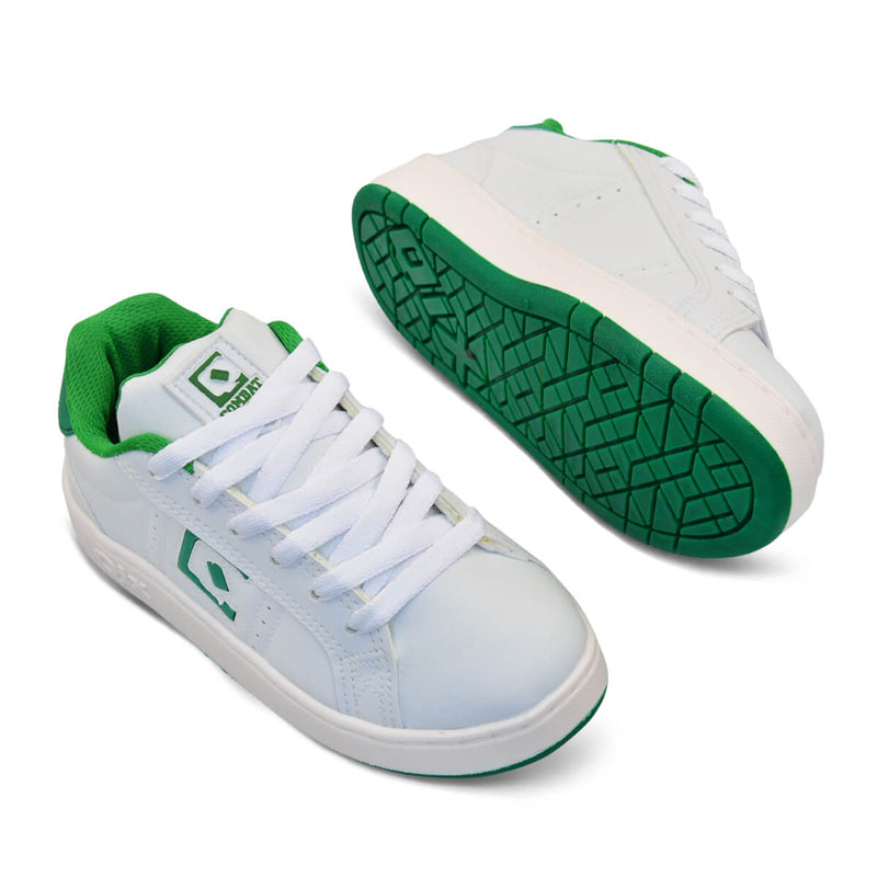Tênis Infantil QIX Combat Retrô Branco e Verde
