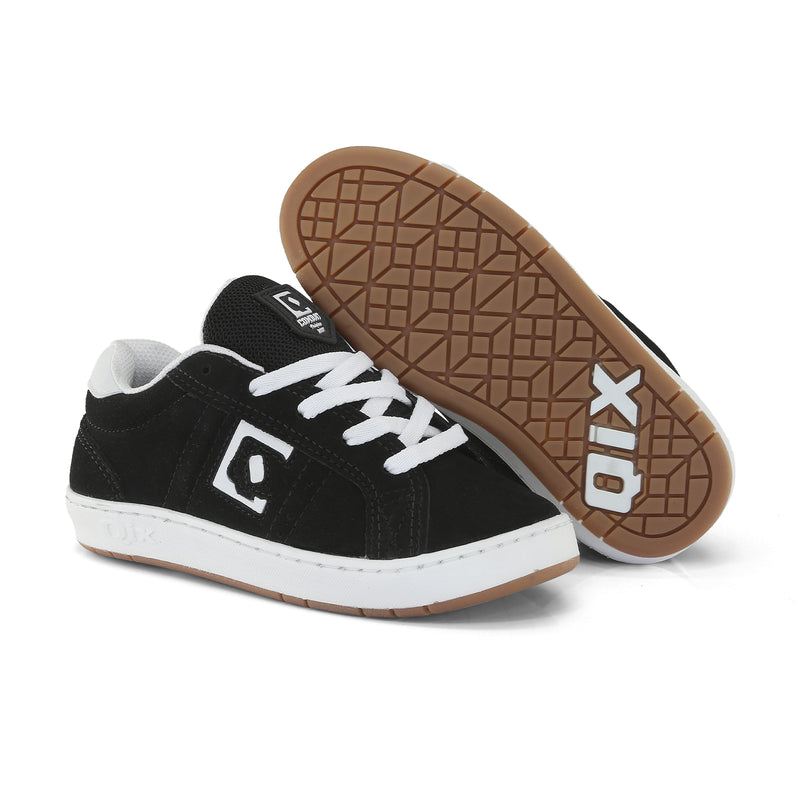 Tênis Infantil Qix Combat Suede Preto e Branco