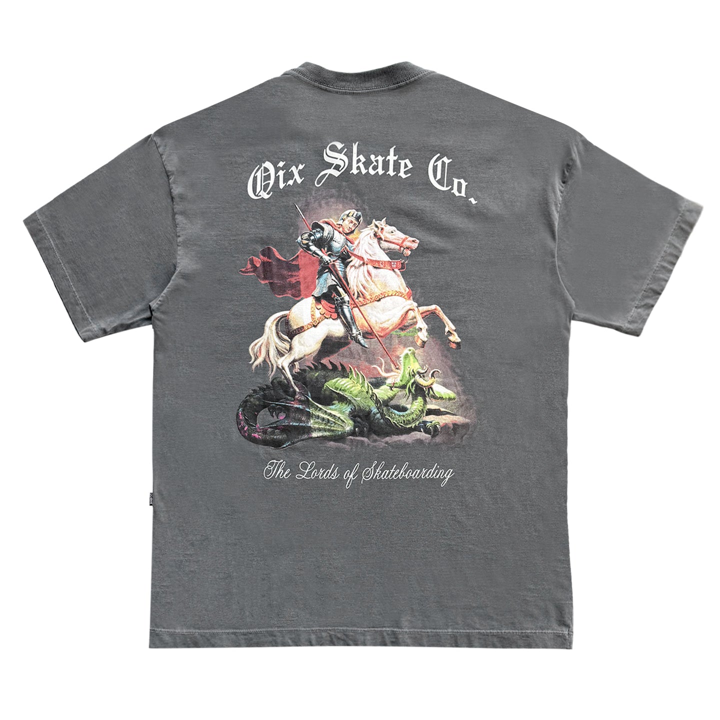 CAMISETA QIX OVERSIZED SÃO JORGE PRETO ESTONADO