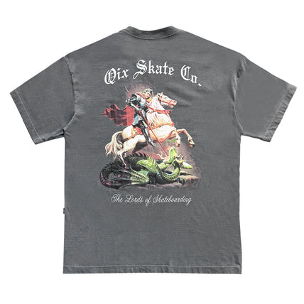 CAMISETA QIX OVERSIZED SÃO JORGE PRETO ESTONADO