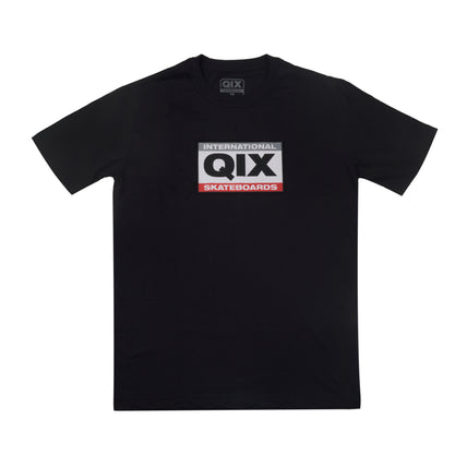 CAMISETA QIX INTERNATIONAL SKATEBOARDS SQUARE PRETA
