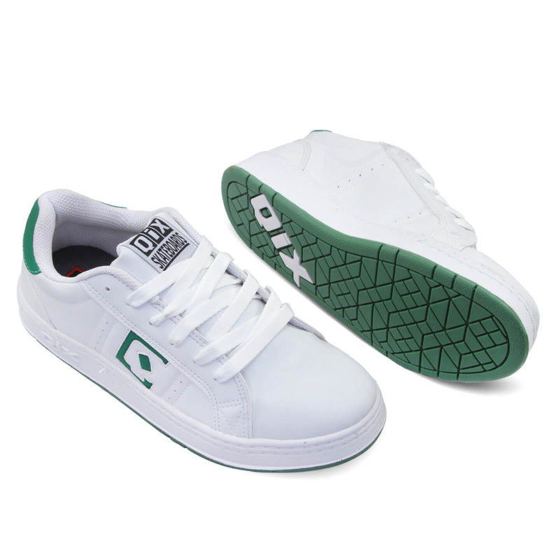 TÊNIS QIX SKATE COMBAT RETRÔ BRANCO E VERDE