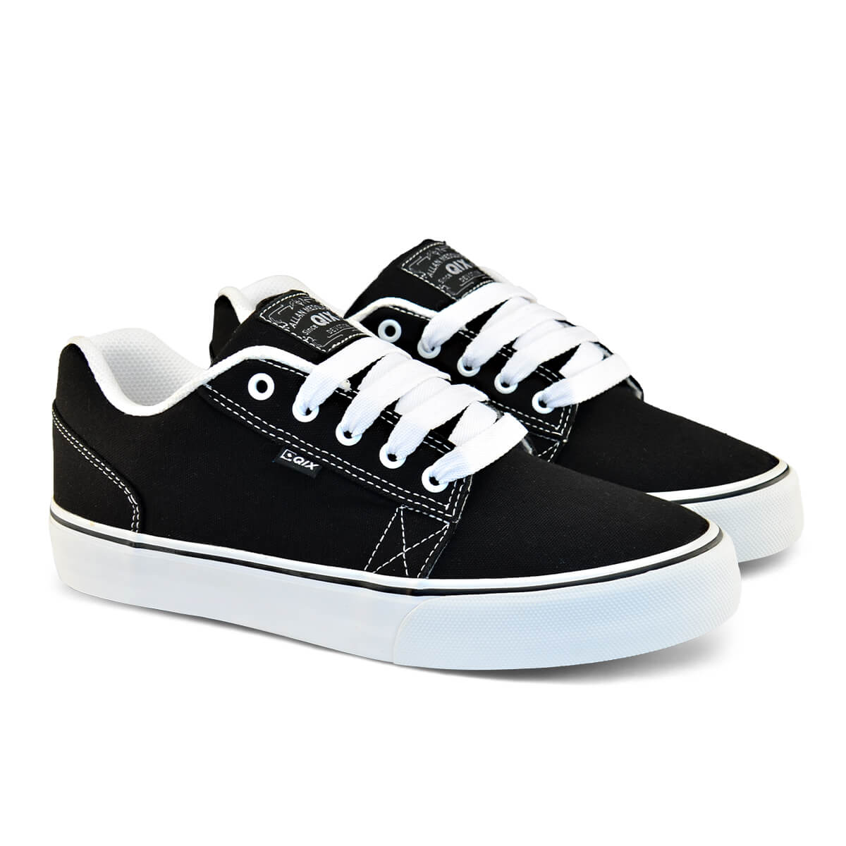 アッキー Tênis QIX Allan Mesquita Vulcan 07 - Preto e Branco