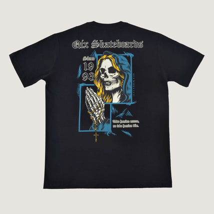 CAMISETA QIX SKULL SKATEBOARD PRETA