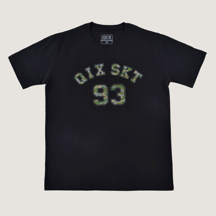 CAMISETA QIX SKT 93 CAMOUFLAGED LOGO PRETA