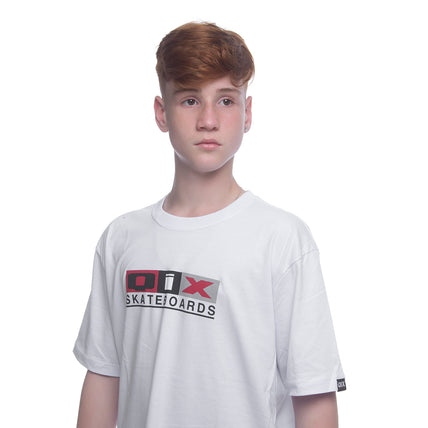 CAMISETA QIX SKATEBOARDS MONOGRAMA ORIGINAL BRANCA