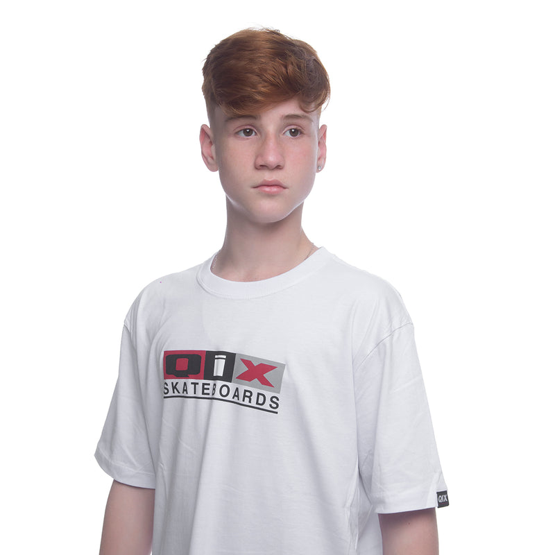 CAMISETA QIX SKATEBOARDS MONOGRAMA ORIGINAL BRANCA
