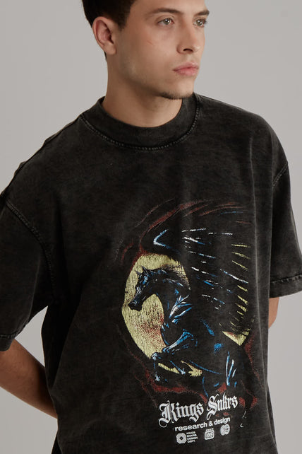 Camiseta Kings Washed Pegasus Oversized