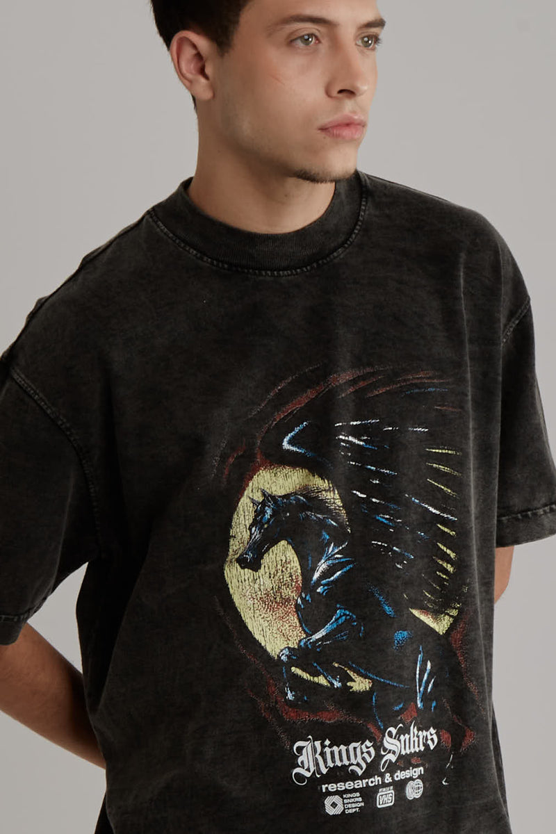 Camiseta Kings Washed Pegasus Oversized