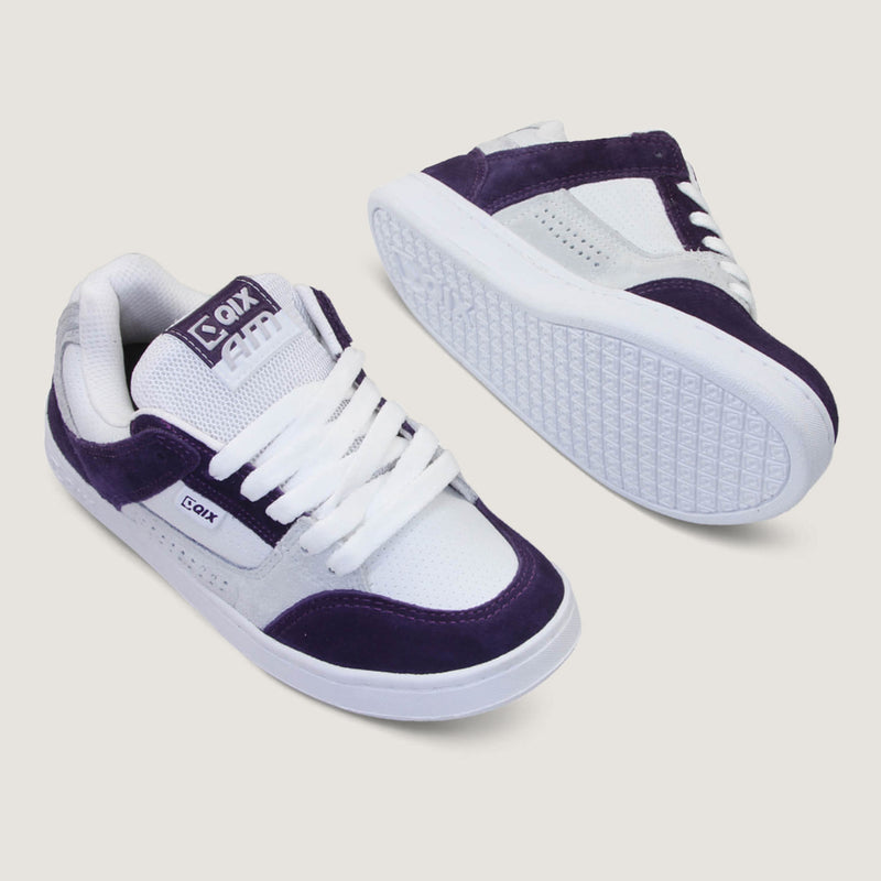 Tênis Qix AM Skate confort Branco e Uva