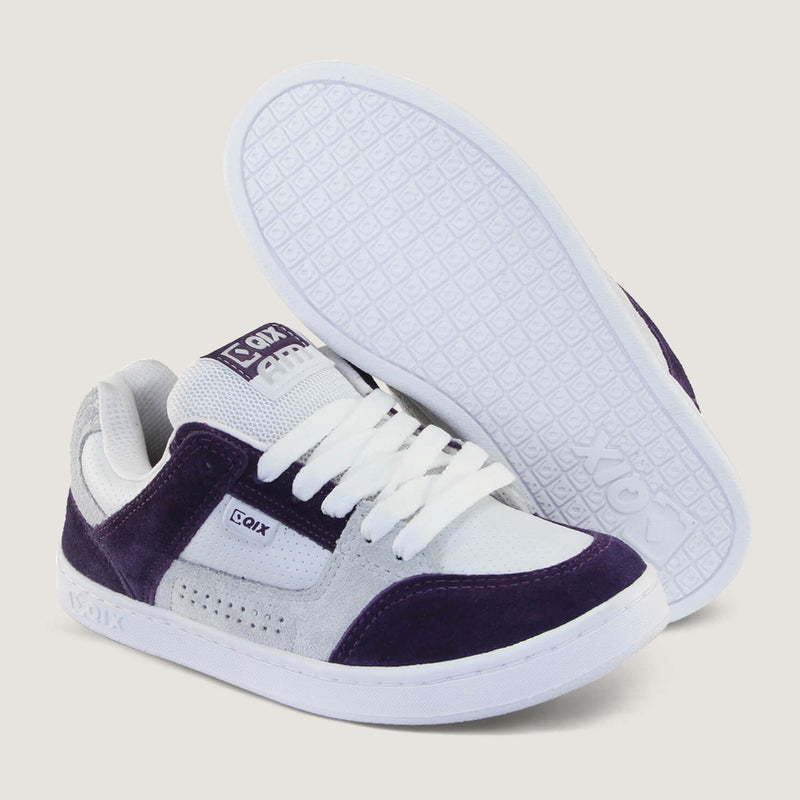 Tênis Qix AM Skate confort Branco e Uva