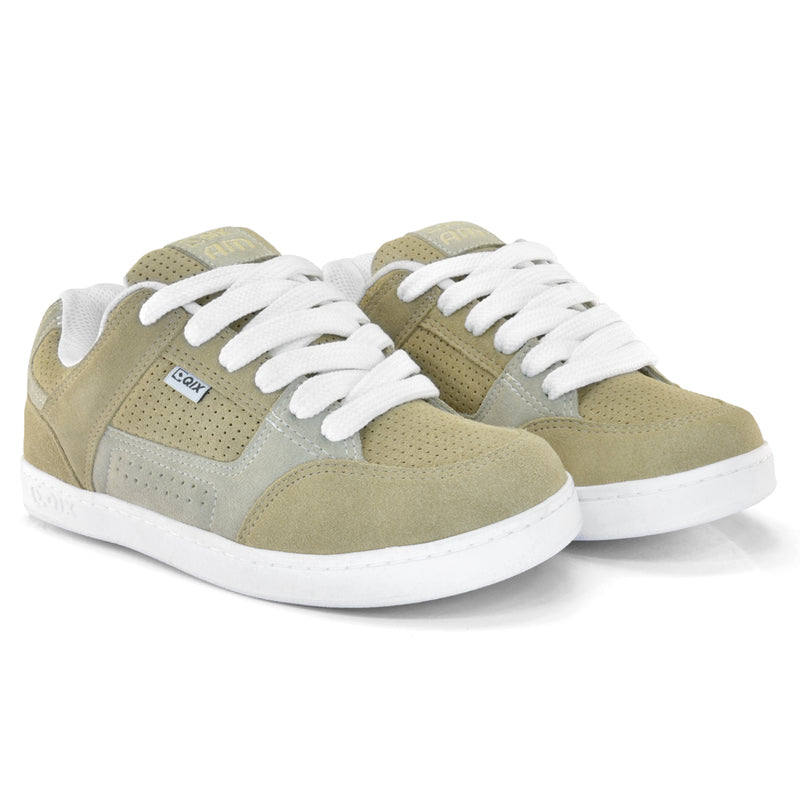 Tênis Qix AM Suede - Caqui e Branco