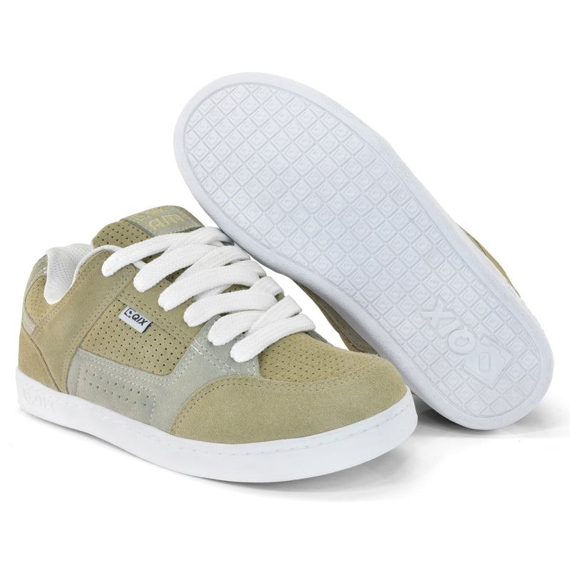 Tênis Qix AM Suede - Caqui e Branco