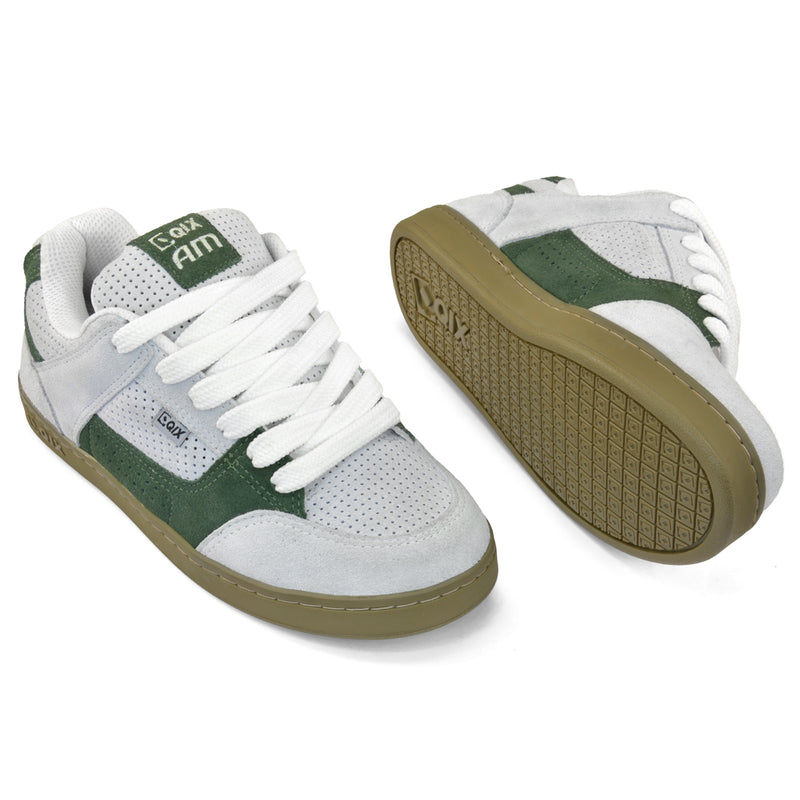 Tênis Qix AM Suede - Verde Musgo e Branco