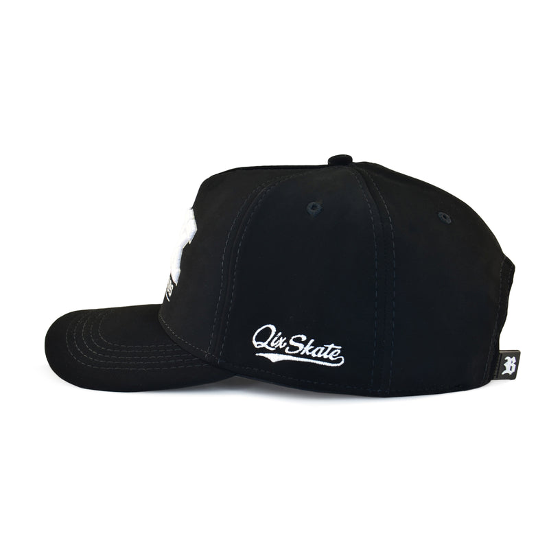 Boné QIX Skateboards Preto Camurça