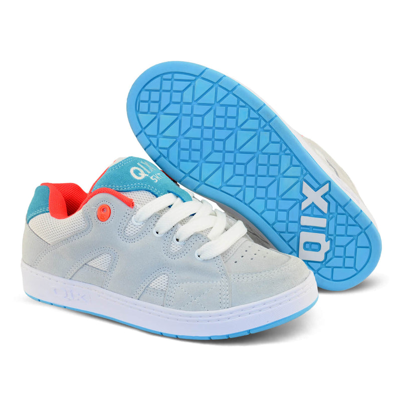 Tênis QIX Plaza 2 Branco, Laranja e Azul