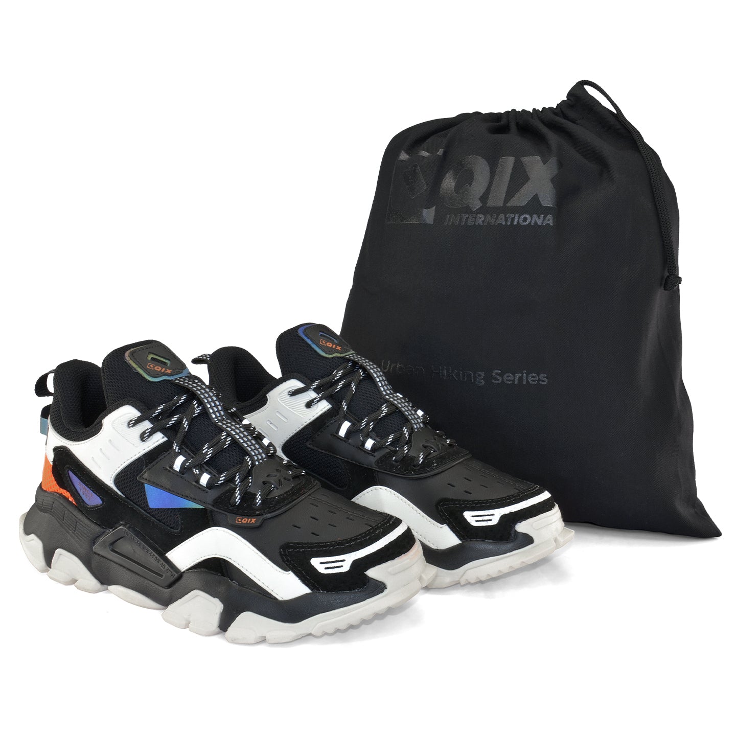 Tênis Qix Trek Urban Hiking Preto e Branco
