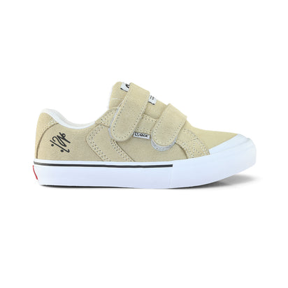 Tênis QIX Infantil Chorão Park Velcro Bege e Branco