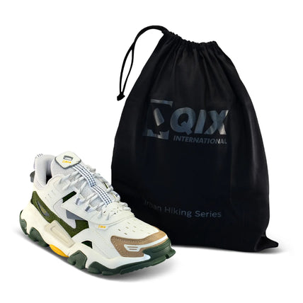 Tênis Qix Trek Urban Hiking Branco e Verde com embalagem
