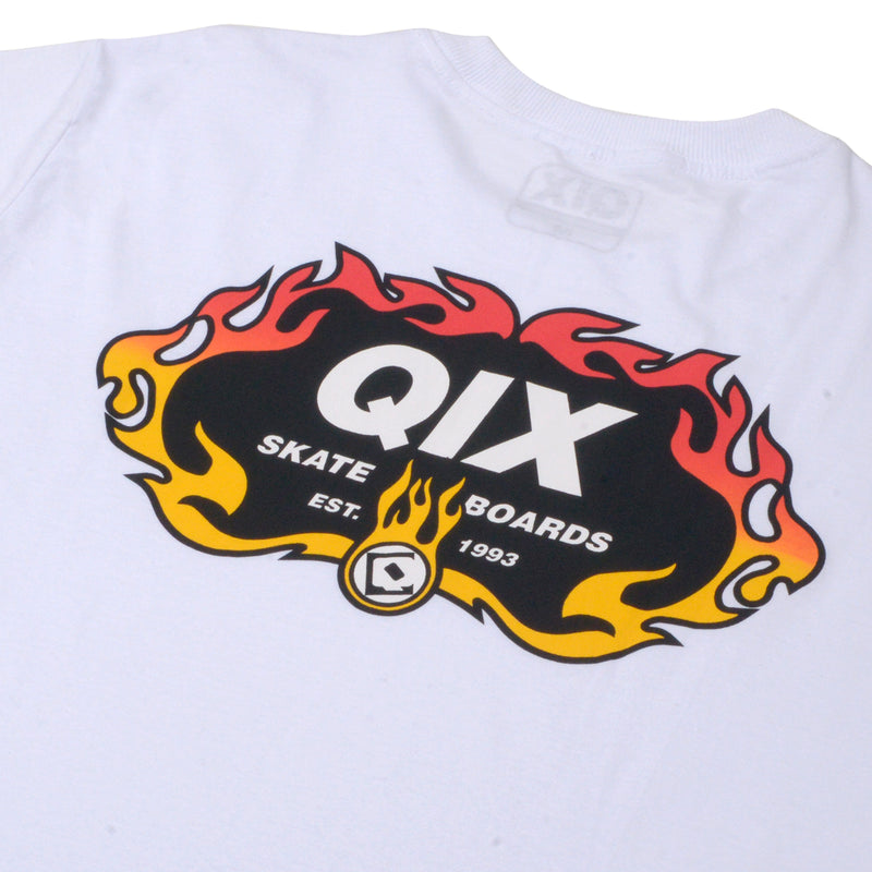 CAMISETA QIX FIRE SKATE BOARDS BRANCA