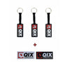 Kit de Chaveiros e adesivos Qix International