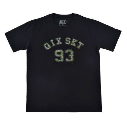 CAMISETA QIX SKT 93 CAMOUFLAGED LOGO PRETA