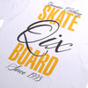 CAMISETA QIX STREET SKATE BOARD SINCE 1993 BRANCA
