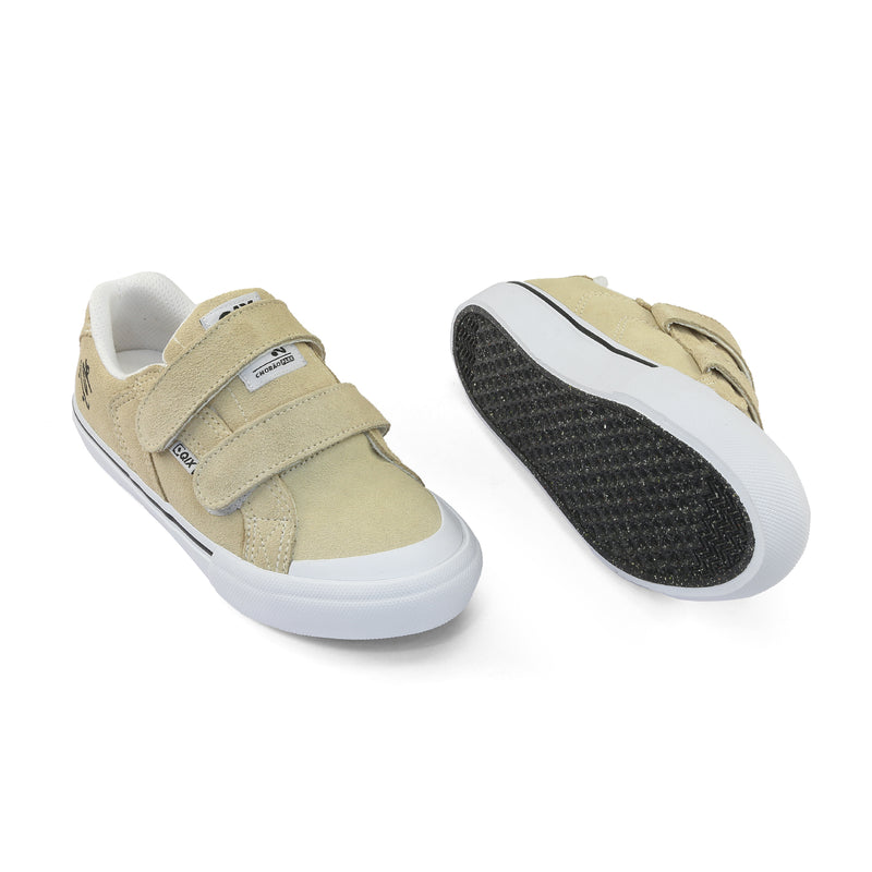 Tênis QIX Infantil Chorão Park Velcro Bege e Branco
