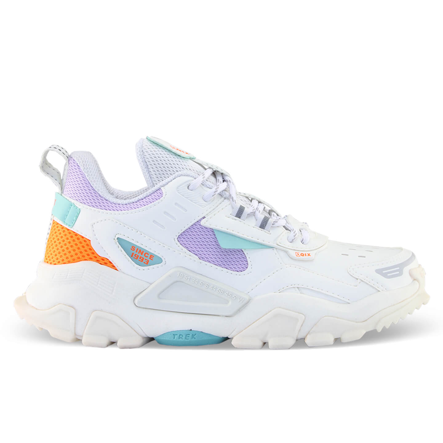 【Eri】 Tênis Qix Trek Urban Hiking Branco e Lilás