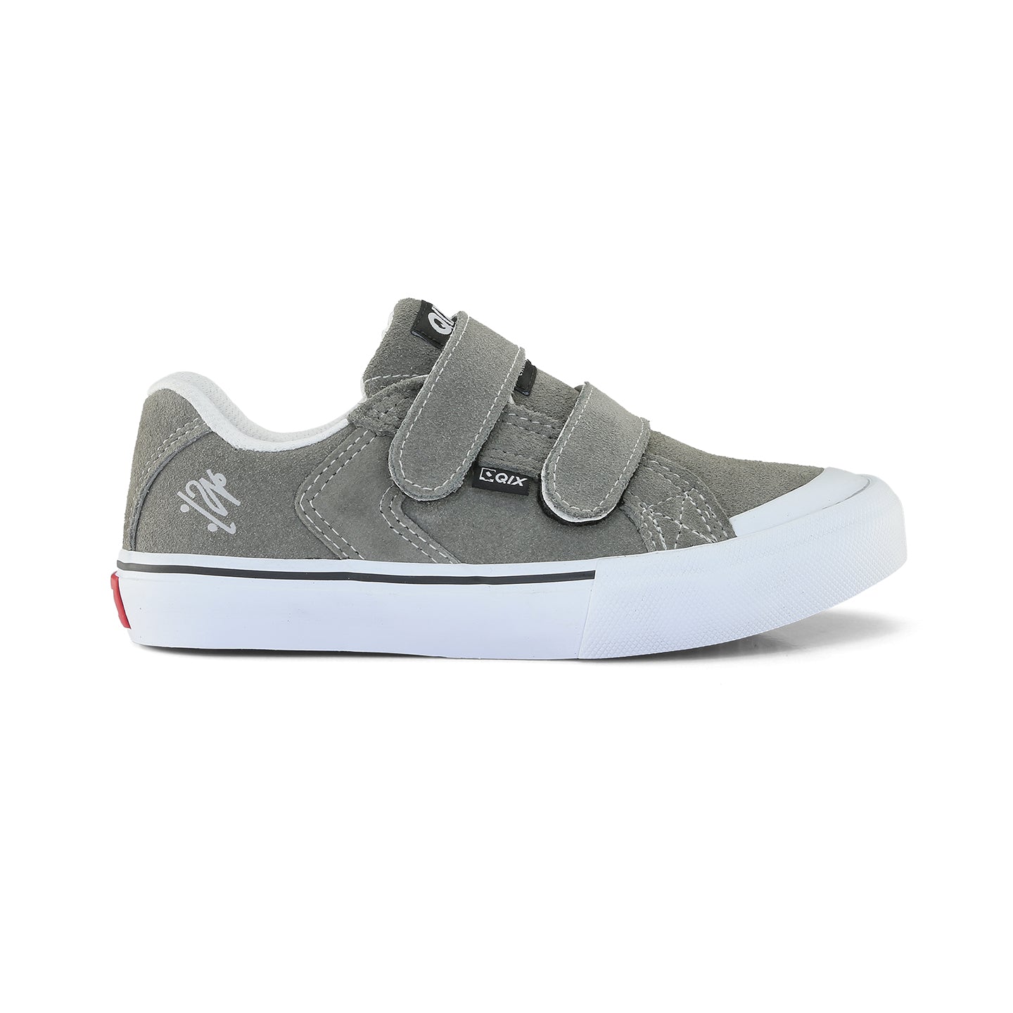 ちーちゃん！ Tênis QIX Infantil Chorão Park Velcro Grafite e Branco