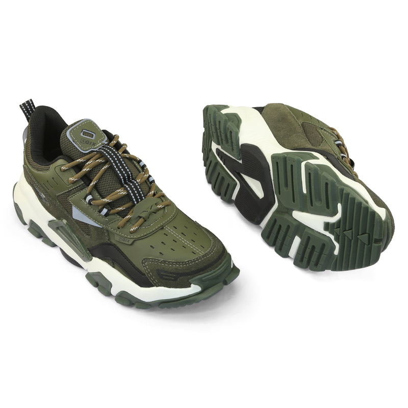 Tênis Qix Trek Urban Hiking Verde Militar e Off White
