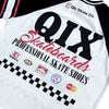 CAMISETA QIX RAGLAN SKATEBOARDS OFF WHITE E PRETO