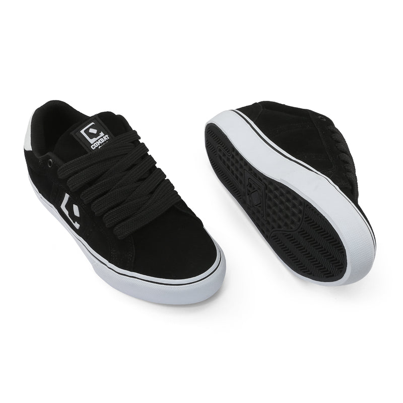 Tênis QIX Combat Suede Vulk Branco, Preto e Branco