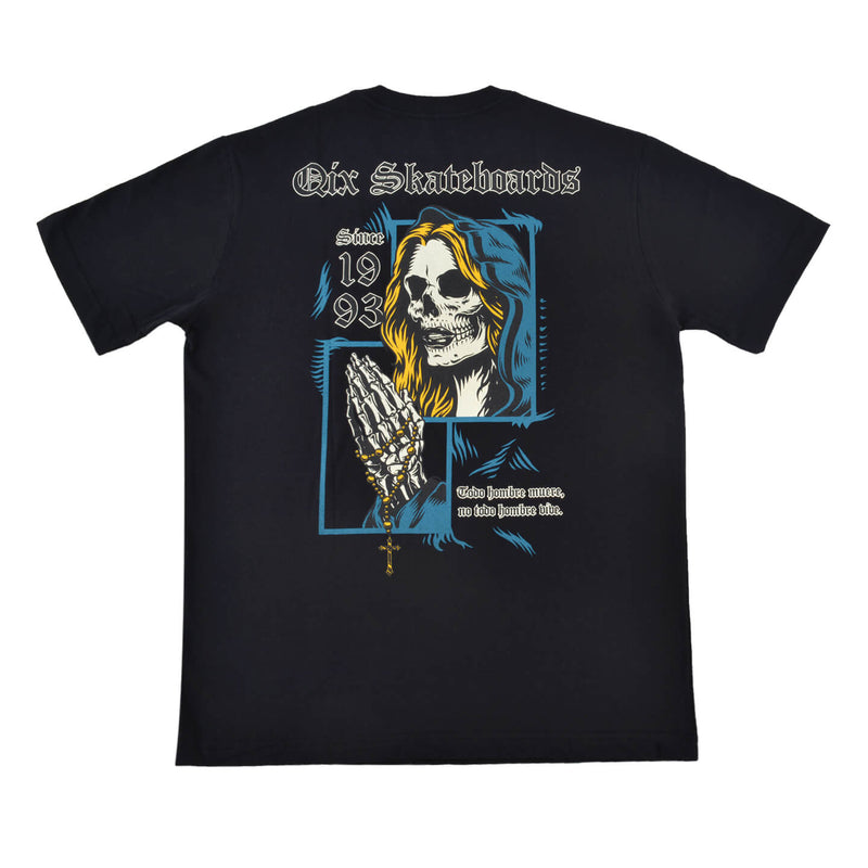 CAMISETA QIX SKULL SKATEBOARD PRETA