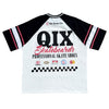 CAMISETA QIX RAGLAN SKATEBOARDS OFF WHITE E PRETO