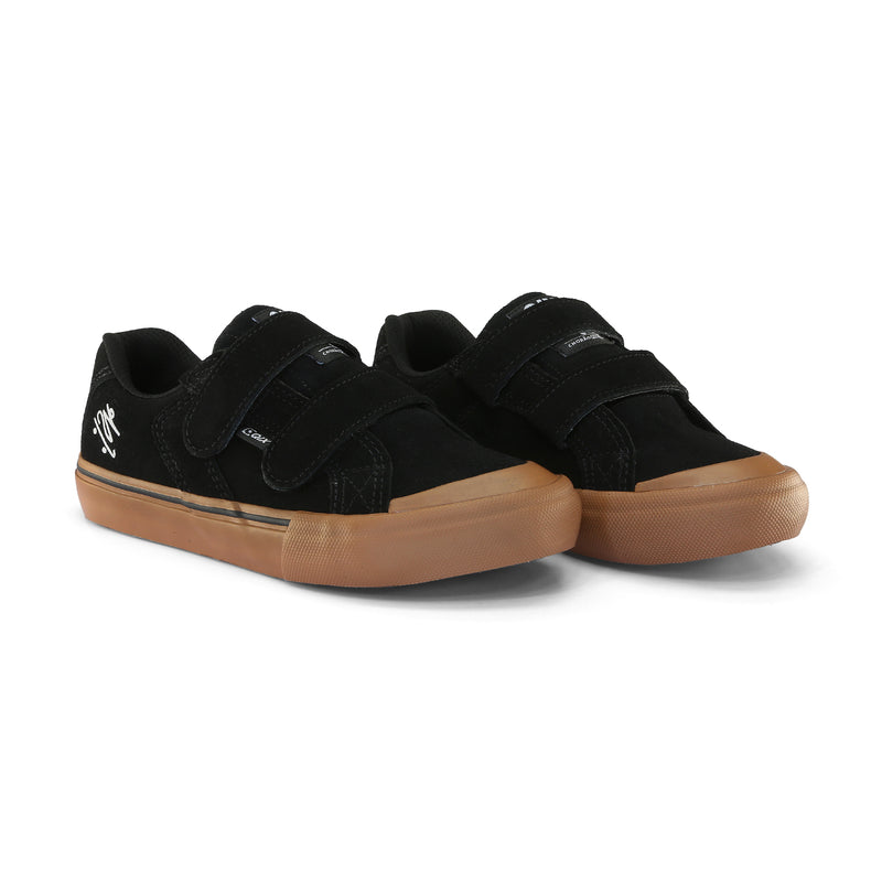 Tênis skate infantil QIX Chorão Park Velcro Preto Gum